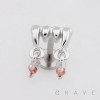VAMPIRE FANGS BLOOD TOP PUSHIN (THREADLESS) 316L SURGICAL STEEL LABRET SET